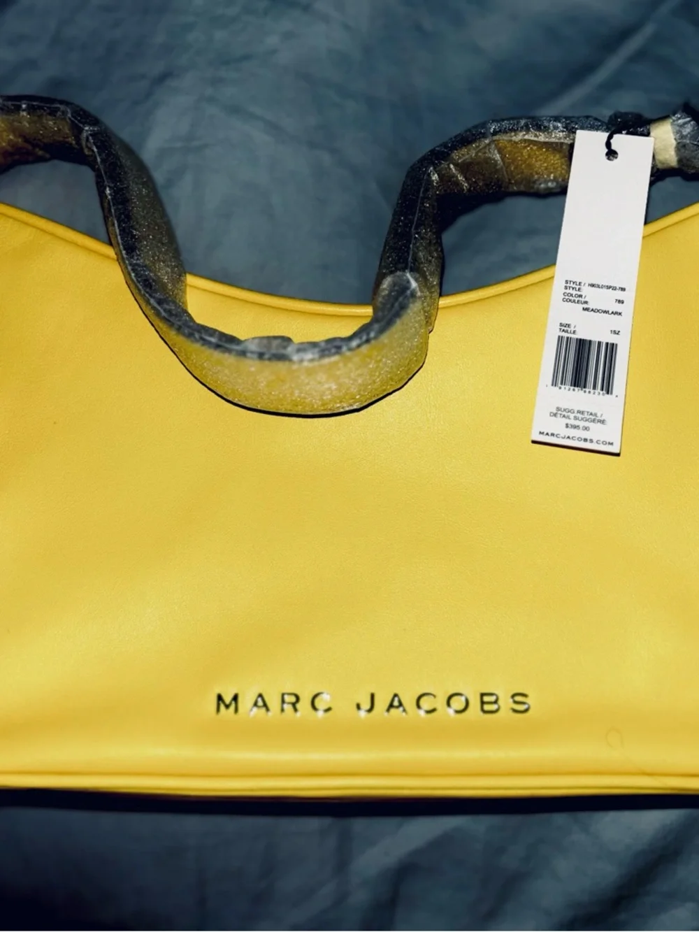 Marc Jacobs Yellow Leather Shoulder Tote with Logo - Picture 1 of 10